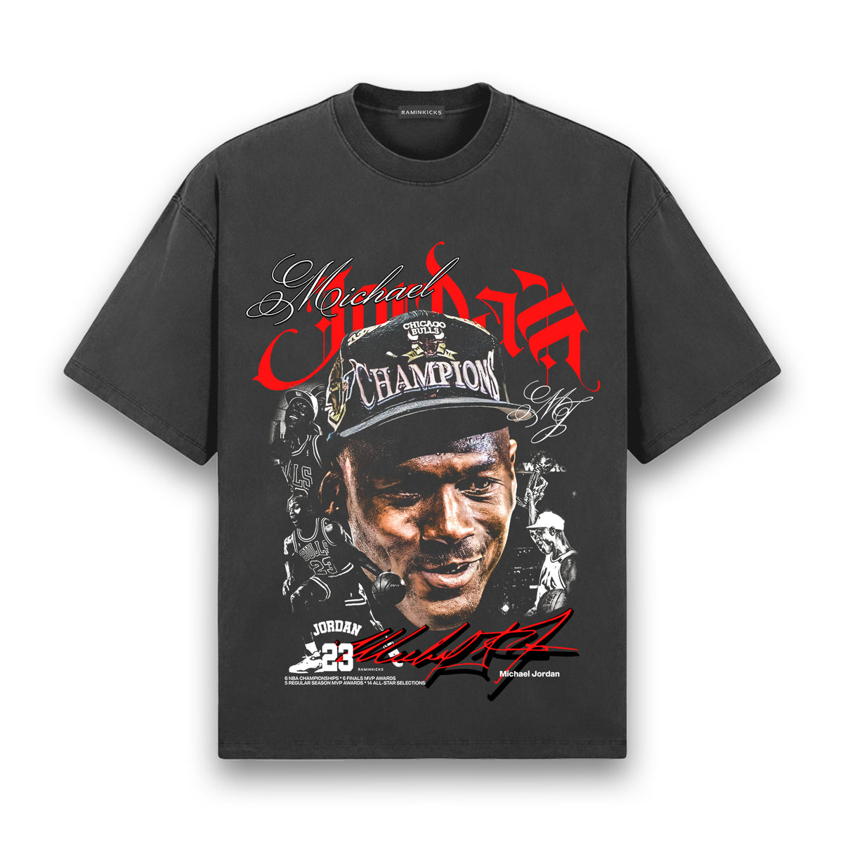 Inspired By Michael Jordan T-shirt in faded graphite — RAMINKICKS
