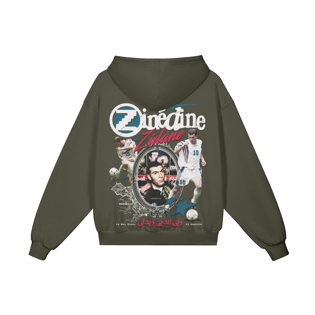 Football Heritage (Zidane) Hoodie product photo - Back View
